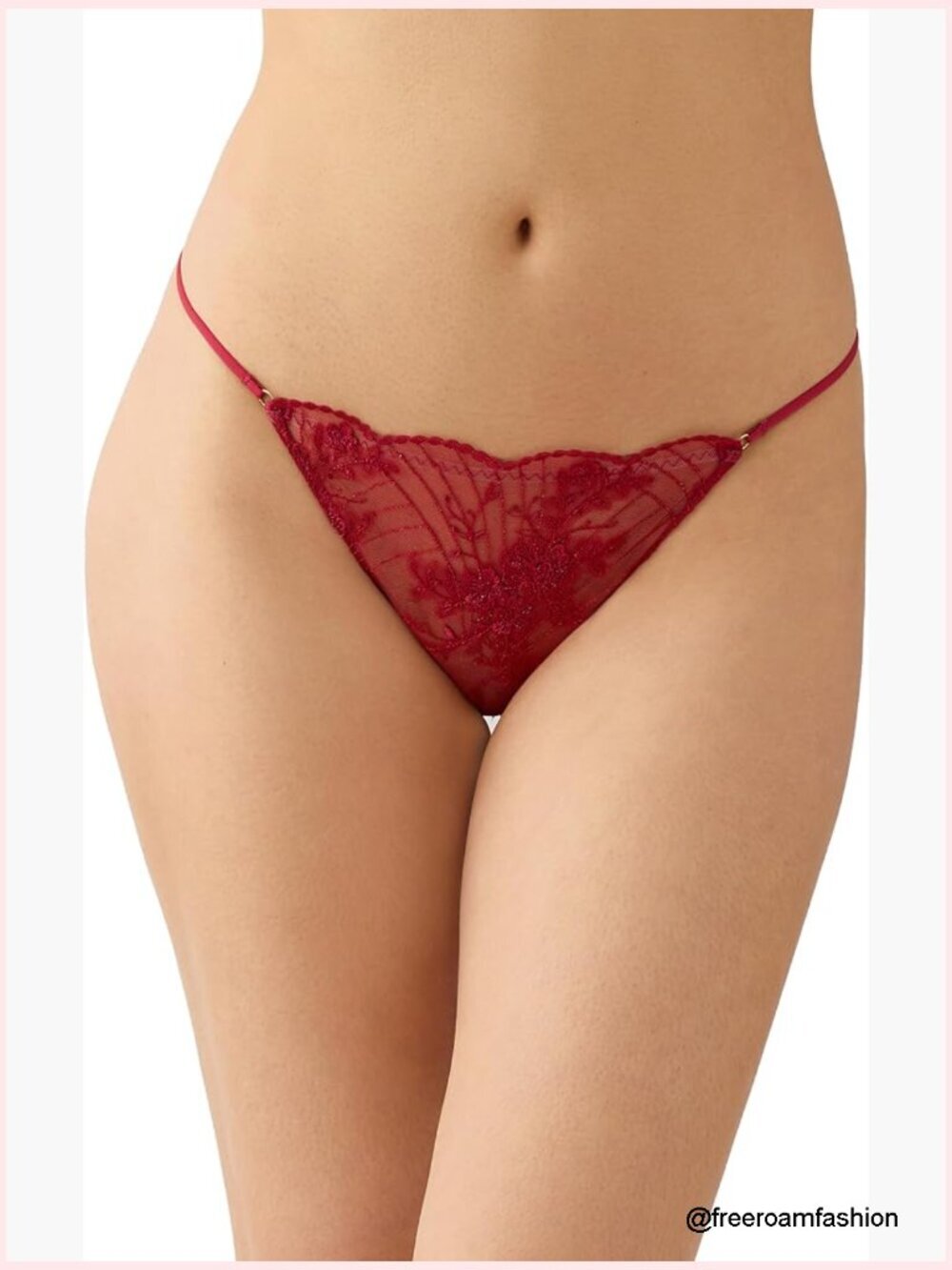 G-String Panty with Embroidered Front and Lurex Details for Layering